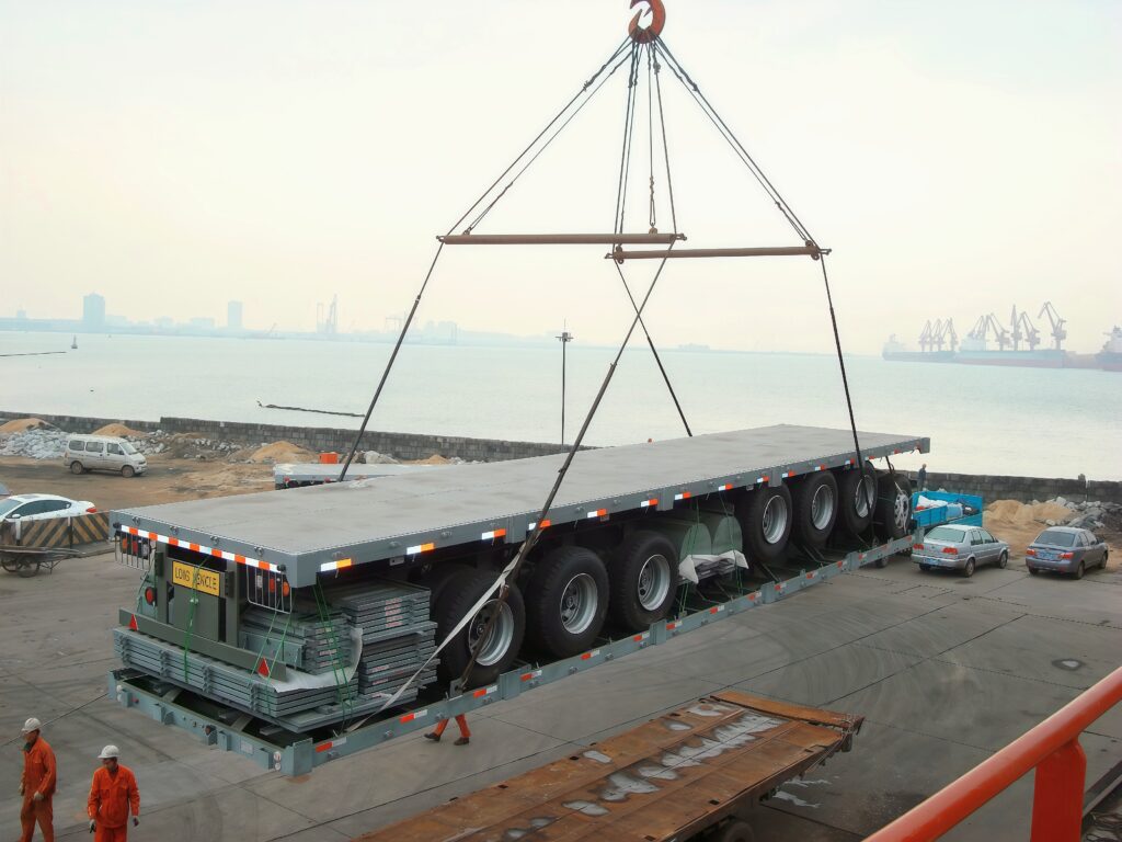 Export of 3-axle flatbed semi-trailer to Nigeria